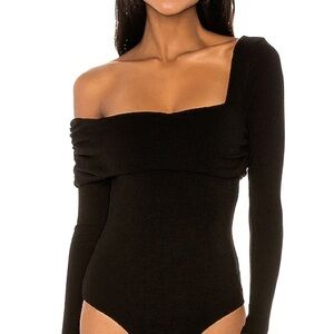 Black One-Shoulder Bodysuit
